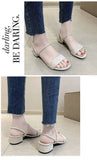 Women Sandals Chunky Heels Slides Summer 2026 Elegant Shoes Women Slipper Big Size 34-42 Fashion Summer Sandal Women
