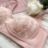 Summer Lace Half Cup Bra Small Bust Beachwear Gathering Light Support Pure Bralette Ultra Thin Wirefree Set AU MOYISU S-XL-32-38