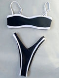 2025 Splicing High Cut Beadeau Bikini Women Swimsuit Female Swimwear Two Pieces Bikini Set Bather Bathing Suit Swim Beach Wear