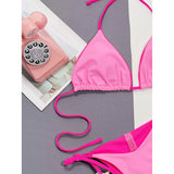 Sexy 7 Colors Halter Brazilian Bikini Female Swimsuit Women Swimwear Two-Pieces Bikini Set Bather Bathing Suit Swim Lady V3860