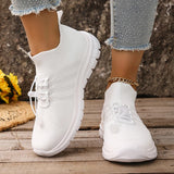 Breathable White Sport Sneakers Women Plus Size 43 Mesh Platform Running Shoes Woman 2026 Soft Thick Sole Walking Shoes Ladies