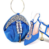 Doershow beautiful Italian Shoes And Bag Sets For Evening Party With Stones Italian Leather Handbags Match Bags! HRT1-33