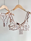 French Style Lace Underwear Set | Sexy Dotted Mesh Bra & Thong for Large Bust, Ultra Thin Slimming Anti Sag Lingerie MOYISU S-XL