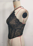 Sexy Chinese Style Fishbone Corset Top Women Chic Black Double-layer Lace Slimming Buckle Suspender Club Daily Camis Vest
