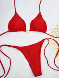 Triangle Thong Bikini 2026 Women Halter Swimsuit Solid Sexy Brazilian Swimwear Female Bathers Bathing Swimming Swim Suit Beach