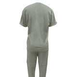 Women's suit sports casual two-piece short-sleeved suit plus size mom