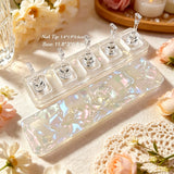 Iridescent Acetate Nail Practice Stand Non-Magnetic Clear Nail Tip Holders for Manicure Swatch & Press On Nails Making