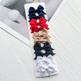 10Pcs/card Grosgrain Ribbon Bows Hair Clips For Girls Small Trailing Bowknots Hairpins Headwear Kids Hair Accessories