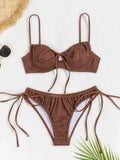 Wrinkled Underwried Bikinis 2026 Knotted Bikini Women Swimwear Female Swimsuit Two-pieces Bikini Set Push Up Bathing Suit Swim