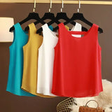 Star with The Same Halter Chiffon Vest Women's Loose Top Summer New Wear Outside with Sleeveless Short Bottom Shirt MOYISU L-5XL