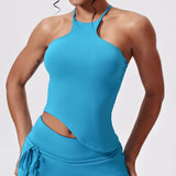 Tennis Suit Set Yoga Set Casual Outdoor Bra Golf Short Skirt Anti-light Running Pocket Fitness Suit Breathable Sports Tank Top