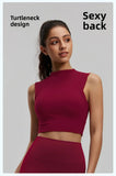Women's Yoga Tank Top Highly Stretchy, Slightly High-Neck Sports Bra with Built-In Cups Lifts and Shapes The Bust Sexy Fitness