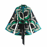 Foridol Oversized Green Print Boho Women Shorts Sets Shirts Shorts Pants Three Pieces Fashion Suits Matching Sets 2025 Summer