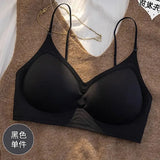 Summer Seamless Crop Top Bra Small Chest Gathered Thin Straps Back Accentuating Bralette Beachwear Light Support Wirefree AU