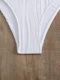 Sexy Halter V Neck Wrinkled Female Swimwear One Piece Swimsuit Women Backless Monokini High Leg Cut Bathing Suit Swim Beach Wear