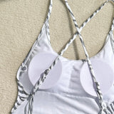 Printed Extreme Mini Micro Thong Women Swimwear One Piece Swimsuit Female Cross Back High Cut Monokini Bather Bathing Suit Swim