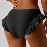 Summer Lotus Leaf Swimsuit for Women Bikini Women's Beach Shorts Defense Bare Swimwear Bather Biquini Solid Swimming Shorts