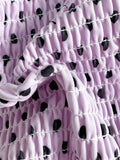 Sexy Purple Polka Dot Print Bikini Set Women Shell Pleate Push Up Bra Bandage Thong Swimsuit 2026 Summer Bathing Suit Swimwear
