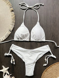 New Solid Color Bikini Set 2026 Women's Swimsuit Hanging Neck Rope Split Swimsuit 2-piece Set Summer Beachwear