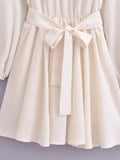 Foridol Ruffles Tierred Beige Lantern Sleeve Women's Dress Spring Summer O Neck Casual Short Vestidos A-line Beach Dress 2025