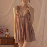 Toucheart Sexy Suspender Nightgown Woman Transparent Lingerie Sex Crotchless Backless Open Bra Body Dress Mesh Erotic Costumes