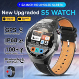 2026 New BOXUXING S5 Smart Watch Men HD AMOLED Screen GPS Motion trajectory HeartRate Bluetooth Call 1.52" SmartWatch IP68 Watch