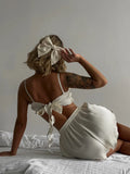 Ahagaga Fashion Sexy Solid Tracksuits Women Sleepwear Camisole Casual Bandage Slim Fit Skinny 2 pieces Suit Sets (Tops+ Shorts)