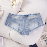 Summer Sexy Hotpants Women's Elastic Low Waist Denim Shorts Female Streetwear Club Bra Sexy Mini Jean Hot Pants Charming 13O1