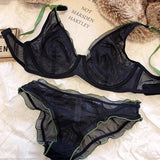 Elegant French Design Minimizer Bra Fashion Triangle Cups Structural Support Ultra Thin Soft Mesh Lingerie Set MOYISU Sexy Tushy