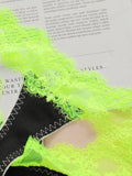 New product color fashionable contrasting design black splicing green lace sexy women's thong women's underwear C3307