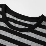 Women Striped Print Long Sleeve Tops Fitted Round Neck Fall T-shirts Casual Streetwear for Daily Office Party
