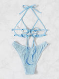 2026 Halter String Bikini Solid Trikini Push Up Swimsuit Women Sexy Swimwear Female Bathers Bathing Swimming Swim Suit Beachwear