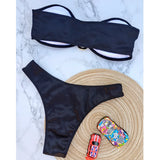 New Sexy Bandeau Strapless Bikini Female Swimsuit Women Swimwear Two-pieces Bikini set Padded Bather Bathing Suit Swim V4647D