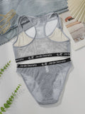 without chest cushion Grey lace elegant no steel ring sexy sports suit yoga women's casual underwear set C3472