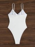 Sexy New Ribbed V Neck Wrinkled High Cut Women Swimwear One Piece Swimsuit Female Monokini Padded Bather Bathing Suit Swim K6364