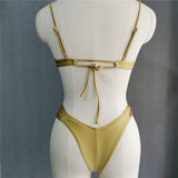 Sexy Wrinkled Underwired Brazilian Bikini Female Swimsuit Women Swimwear Two-pieces Bikini Set Triangle Bathing Suit Swim Lady