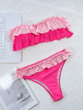 2026 Sexy Bikini Bandeau Women Swimwear Swimsuit Push Up Patchwork Ruffle Bikinis Set Bathing Suit Beach Bikini Female Banadores