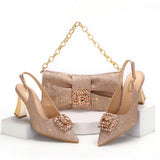 Doershow hot selling Shoes and Bags To Match Set Italy Party Pumps Italian Matching Shoe and Bag Set for Party! 1-10