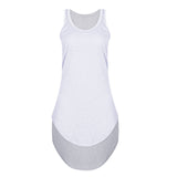 Women's Summer Dresses Casual Women Summer Plus Size Tank Dresses Solid Color Mini Dress U Neck Cotton Women Bridal Shower Dress