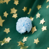 Women Fashion Christmas Dress Star Print Square Neck Sleeveless Layered Tulle Dresses with Plush Ball