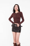 American A-line Half Length Skirt Spring/summer Small Spicy Girl High Waist Slim Fit Tight Sexy Shining Leather Short Skirt 3XQZ