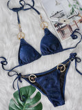 2025 Halter Sparkling Brazilian Diamond Bikini Women Swimsuit Female Swimwear Two Pieces Bikini Set PU Leather Bathing Suit Swim