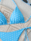 Triangle Halter Thong Bikinis 2026 Women Sexy Swimsuit Dot String Swimwear Female Bathers Bathing Swimming Swim Suit Beachwear