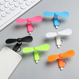 Mini USB Fan Flexible Cooling hand Fan portable Fans Summer Cool laptop Desktop Cell Phone Cooler 2 in 1 Micro USB Type-C plug