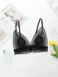 Sexy Lace Deep V Bralette for Women Casual Beach Wear bra Y2K Aesthetic Crop Top  Summer Vacation Outfit Lingerie bra A2375