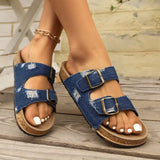 Summer Flat Women's Shoes Hemp Rope Set Foot Beach Sandals Outdoor All-match Casual Slippers Large Size Women Sandals