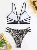 2025 Strappy Bikini Set Sexy Swimsuit Women Leopard Padded Swimwear Female Bathers Bathing Swimming Swim Suit Beachwear