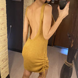 20 Colors Backless Lace Up Crochet Knitted Tunic Beach Cover Up Cover-ups Beach Dress Beach Wear Beachwear Female Women V5479