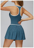 Women's Nude Yoga Clothes Beautiful Back and Slim Fit Two Anti Glare Dresses Outdoor Sports Running and Leisure Fitness Clothes