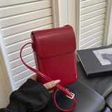 PU Leather Flap Crossbody Bags Phone Wallet Large Capacity Women Handbags Messenger Bag Simple Solid Phone Shoulder Purses